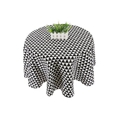 Față de masă rotundă din bumbac imprimat Bucătărie nordică Față de masă pentru sufragerie Husă de masă modernă pentru grădină, decorațiuni pentru nuntă