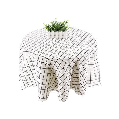Față de masă rotundă din bumbac imprimat Bucătărie nordică Față de masă pentru sufragerie Husă de masă modernă pentru grădină, decorațiuni pentru nuntă