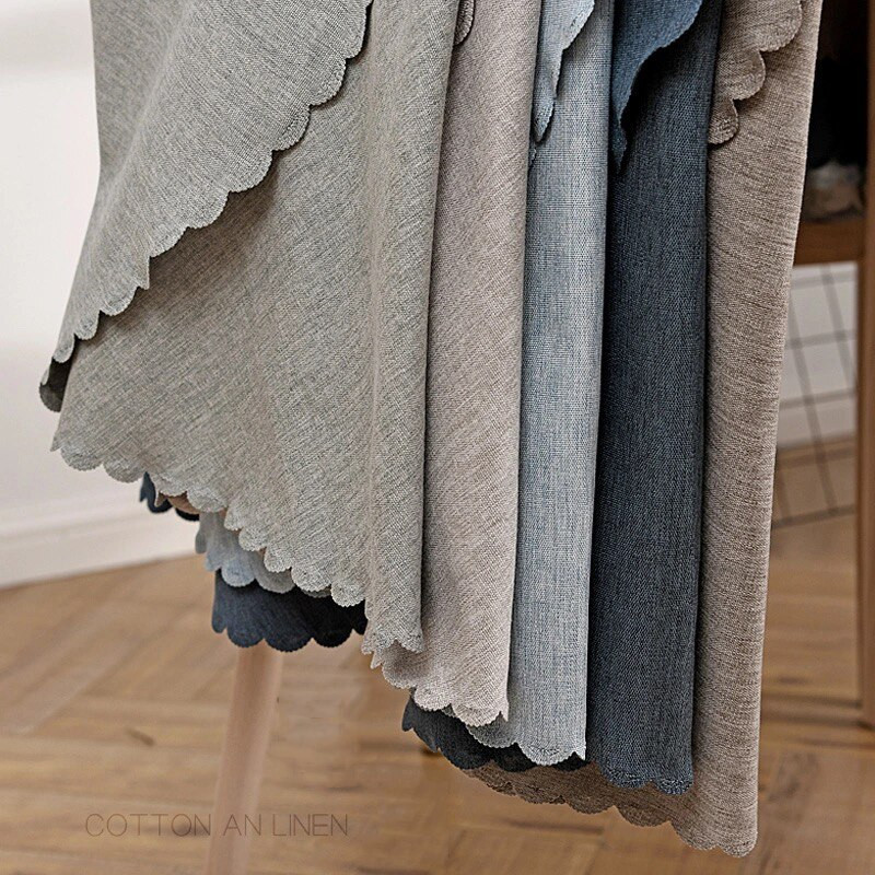 Vienspalvis apvalus stalo audinys medvilninis lininis virtuvės dekoras Elegantiškas viešbučio vakarėlis Vestuvių staltiesė valgomojo ir kavos staltiesė