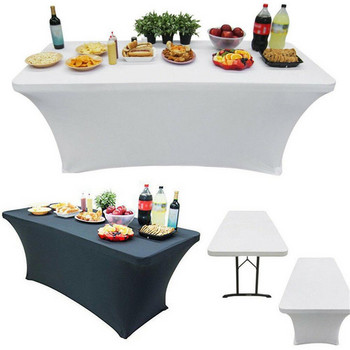 Правоъгълна покривка за маса от ликра и спандекс Еластична сватбена еластична покривка за маса за парти събитие Декорация на хотел