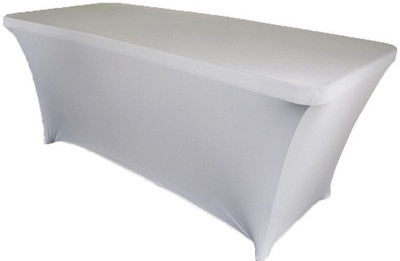 Stačiakampė lycra spandex stalo danga Elastinė vestuvinė tampri staltiesė, skirta vakarėlio renginiams viešbučio dekoravimui