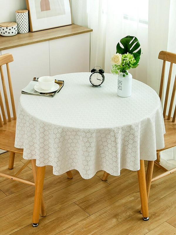 Okrúhly obrus, PVC plast, vodeodolný, olejuvzdorný obrus, kvetinová potlač, domáci, kuchynský, jedálenský, obrus, dekorácia stola
