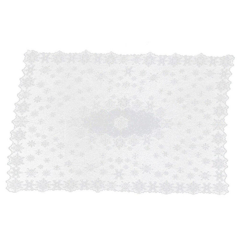 Romantiškas nėriniuotas kalėdinis staltiesės užvalkalas Baltas vintažinis nėrinis gėlių siuvinėjimas staltiesė namų vestuvių vakarėlis Kalėdų dekoras Navidad