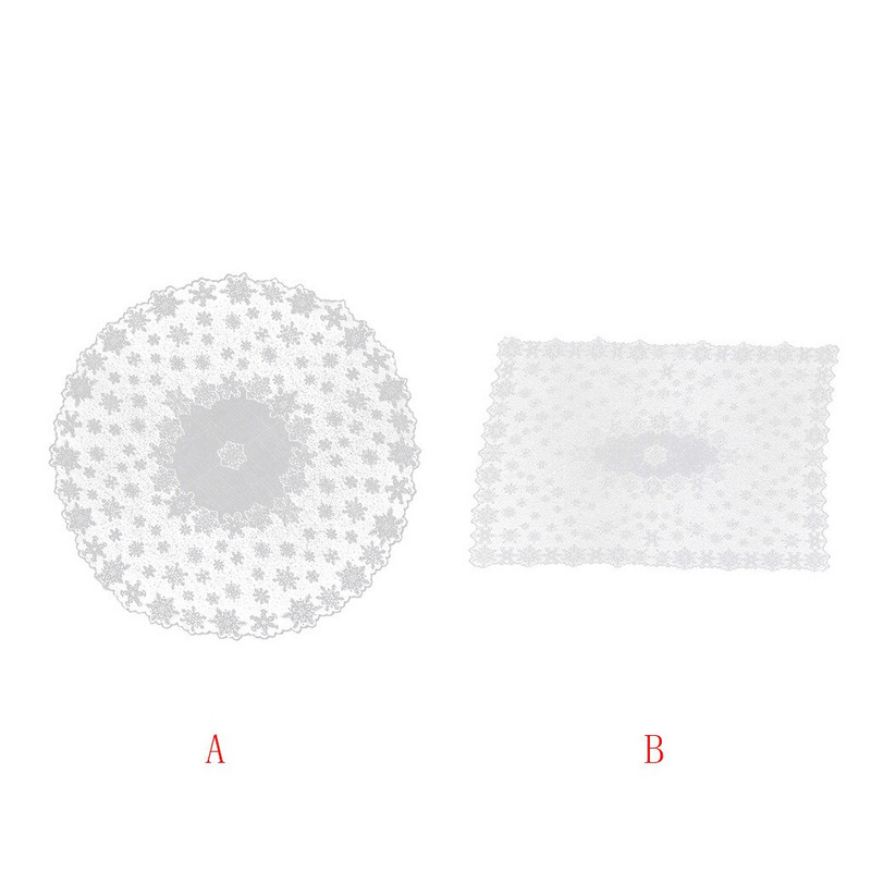 Romantiškas nėriniuotas kalėdinis staltiesės užvalkalas Baltas vintažinis nėrinis gėlių siuvinėjimas staltiesė namų vestuvių vakarėlis Kalėdų dekoras Navidad