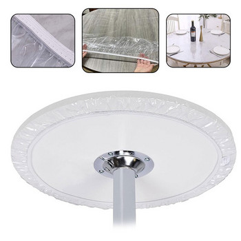 Винилов монтиран кръгъл протектор за покривка за маса Меко стъклено покритие за маса PVC водоустойчива против изгаряне безмаслена чиния Кухненска домашна подложка