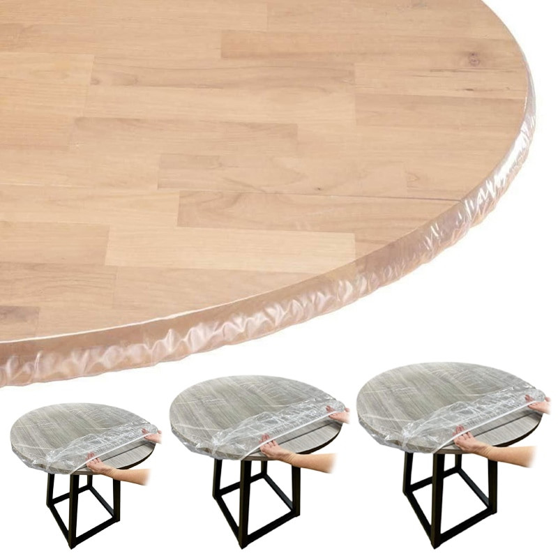 Okrugli stolnjak štitnik od vinila Mekana staklena navlaka za stol PVC Vodootporan protiv opekotina Tanjur bez ulja Kuhinjski kućni stolnjak