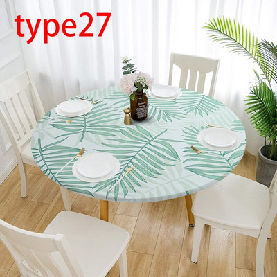 80/120/140cm 28 Spalvos Atsparus vandeniui neslystantis elastinis kraštas staltiesė apvali valgomasis restoranas Vestuvių piknikas vakarėlio stalo užvalkalas