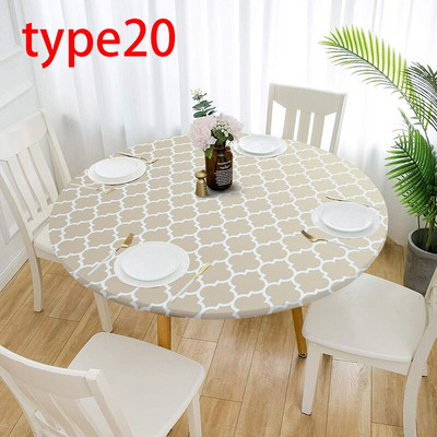 80/120/140cm 28 Spalvos Atsparus vandeniui neslystantis elastinis kraštas staltiesė apvali valgomasis restoranas Vestuvių piknikas vakarėlio stalo užvalkalas