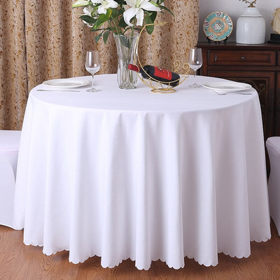 Egyszínű terítő fehér sima, festett asztaltakaró étkezőasztalhoz Egyszerű stílusú kerek terítő Nappe De Table banketthez