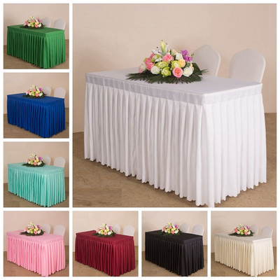 20 színű Esküvői asztaltakaró Fodros abrosz Asztalszoknya Asztalneműtartó Doboztakaró Redőzött Szállodai bankett party dekorációhoz