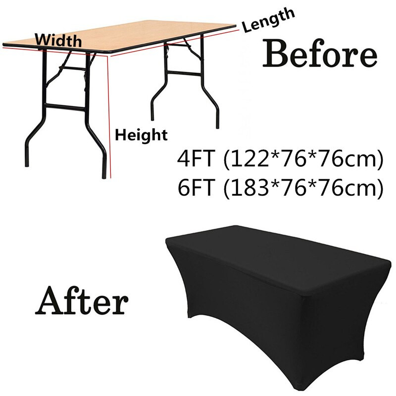 Koktel visoko rastezljivi spandex hotelski navlaka za rođendanski stol za vjenčanje Buffet krpa Stolni set Dekoracija stolnjaka 183x76x76cm