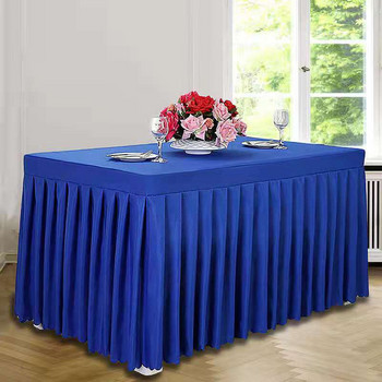 Правоъгълна покривка за маса от полиестерен плат Бяла покривка за маса за кухненска трапезария Сватбен плот Декорация на бюфет