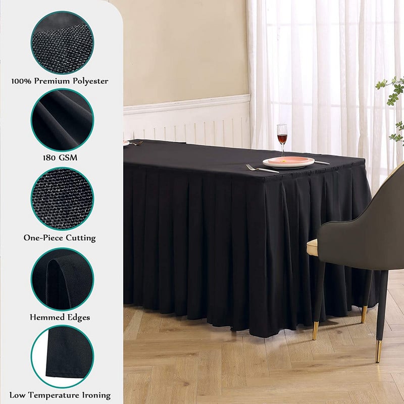 Téglalap alakú poliészter szövet asztalterítő fehér asztalterítő konyhai vacsorához esküvői asztali büfé dekorációhoz