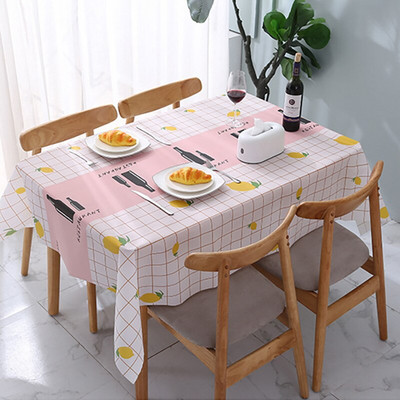 Kvadratni, pravokutni kuhinjski ukrasni stolnjak PVC vodootporan, navlaka za blagovaonski stol s otisnutim crtanim uzorkom