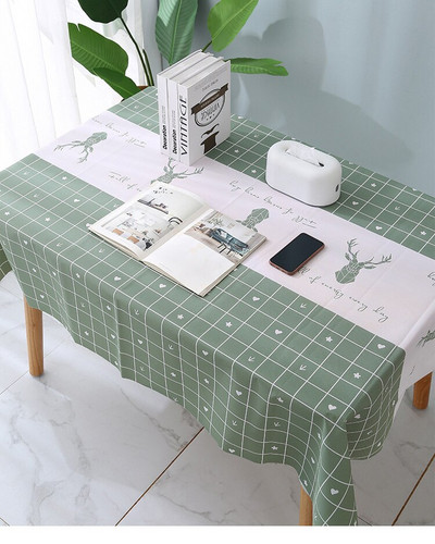 Kvadratni, pravokutni kuhinjski ukrasni stolnjak PVC vodootporan, navlaka za blagovaonski stol s otisnutim crtanim uzorkom