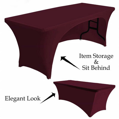 Arkinė vestuvinė spandex staltiesė Lycra tamprus stalo užvalkalas Elastingas stačiakampis stalo skalbiniai Viešbučio banketų vakarėlio stalo dekoravimas