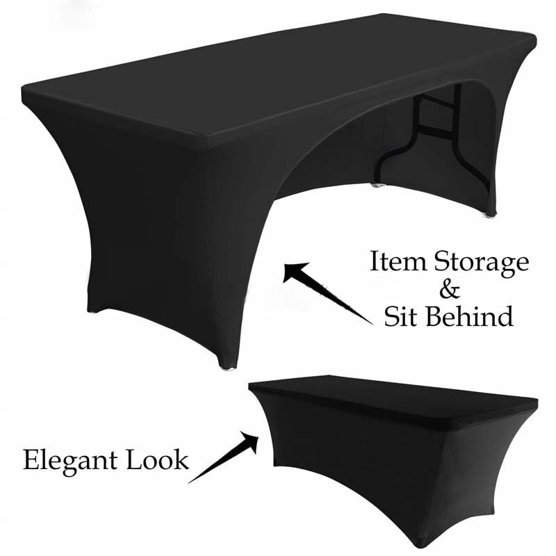 Arkinė vestuvinė spandex staltiesė Lycra tamprus stalo užvalkalas Elastingas stačiakampis stalo skalbiniai Viešbučio banketų vakarėlio stalo dekoravimas
