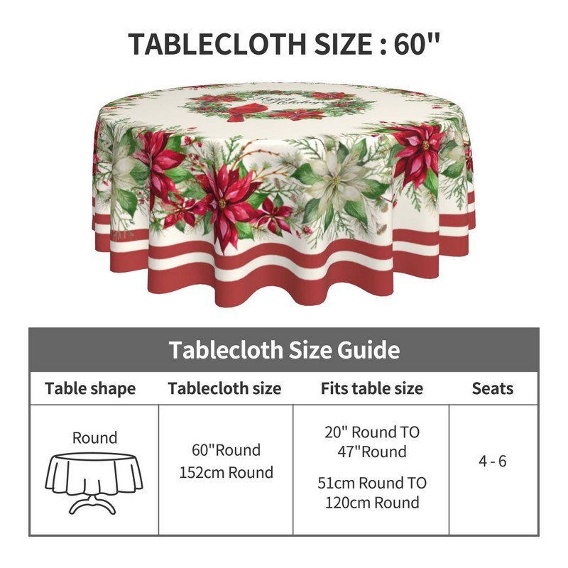 Raudona kardinolas paukščių staltiesė apvali raudona balta gėlėta staltiesė, plaunamas banketo stalo užvalkalas, skirtas namų vakarėliui iškylai pietauti