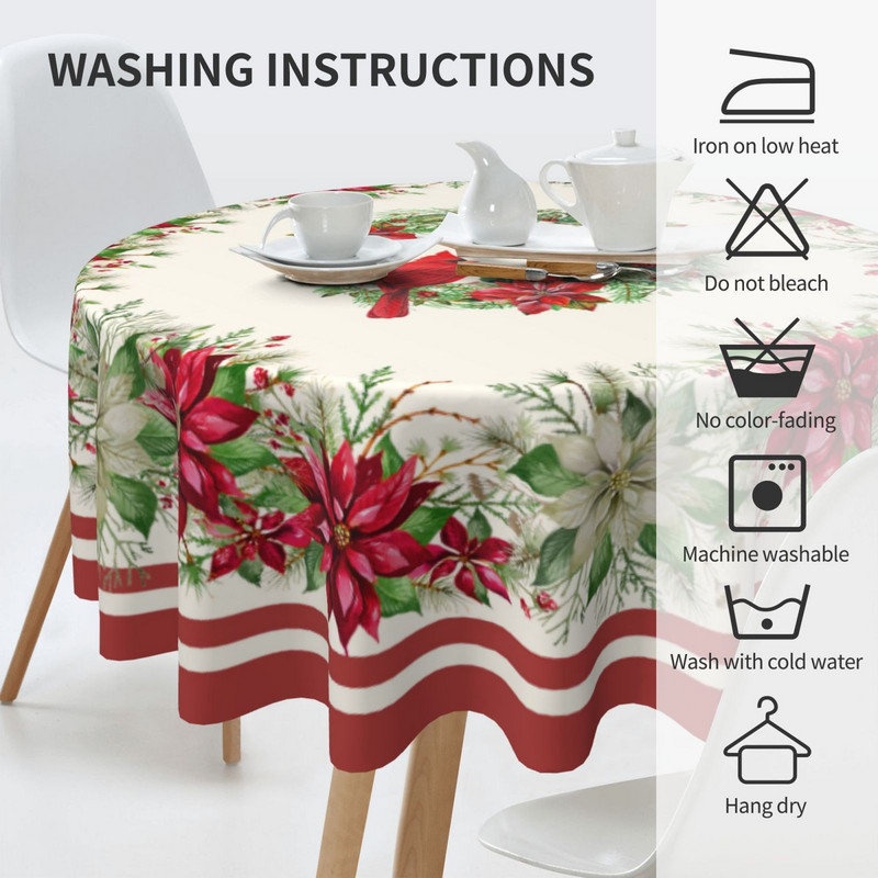 Raudona kardinolas paukščių staltiesė apvali raudona balta gėlėta staltiesė, plaunamas banketo stalo užvalkalas, skirtas namų vakarėliui iškylai pietauti