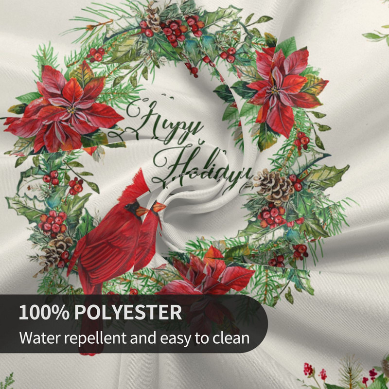 Raudona kardinolas paukščių staltiesė apvali raudona balta gėlėta staltiesė, plaunamas banketo stalo užvalkalas, skirtas namų vakarėliui iškylai pietauti