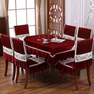 Navlaka za stolac u europskom stilu, stolnjak, lagani, luksuzni set jastuka za stolicu, navlaka za stol, kućna navlaka za stolicu od spandexa