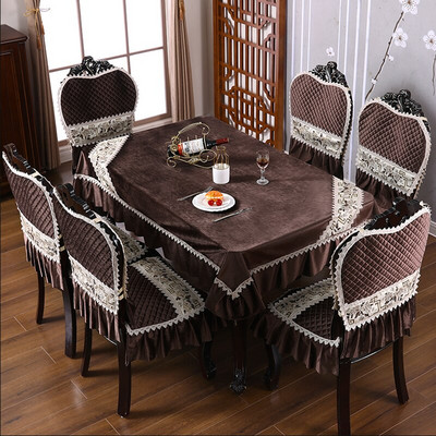 Navlaka za stolac u europskom stilu, stolnjak, lagani, luksuzni set jastuka za stolicu, navlaka za stol, kućna navlaka za stolicu od spandexa