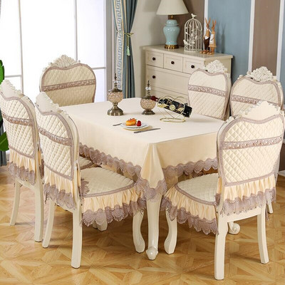 Navlaka za stolac u europskom stilu, stolnjak, lagani, luksuzni set jastuka za stolicu, navlaka za stol, kućna navlaka za stolicu od spandexa