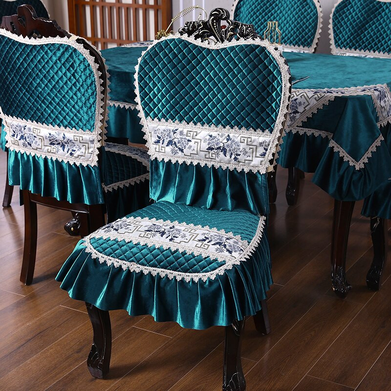 Navlaka za stolac u europskom stilu, stolnjak, lagani, luksuzni set jastuka za stolicu, navlaka za stol, kućna navlaka za stolicu od spandexa