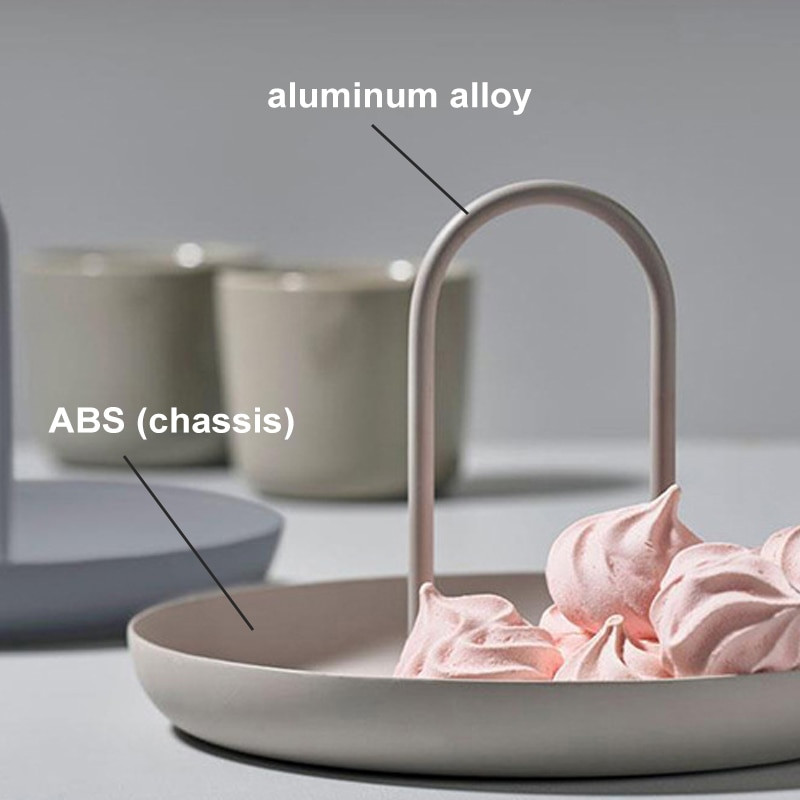 Nordijski pladanj Okrugli metalni prijenosni pladanj s ručkom za razne stvari i male predmete Stolni dekor za dom za ogrlicu Skladištenje nakita