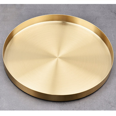 Δίσκος αποθήκευσης κουζίνας από ανοξείδωτο ατσάλι Διακοσμητικοί δίσκοι Organizer Κοσμήματα Επίδειξη Πιάτο στρογγυλό σχήμα Χρυσός δίσκος αποθήκευσης κουζίνας