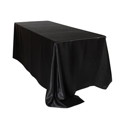 228x335cm/145x320cm biely/čierny obdĺžnikový saténový obrus s dvojitým prešívaním na svadobnú vianočnú dekoráciu
