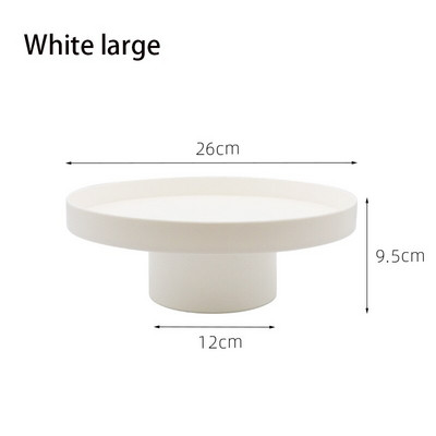 Apvalus juodas baltas dekoratyvinis padėklas laikymo organizatorius ABS padėklas vaisių kvepalų kosmetikos padėklas namų dekoro lėkštės Paprasta laikymo lėkštė