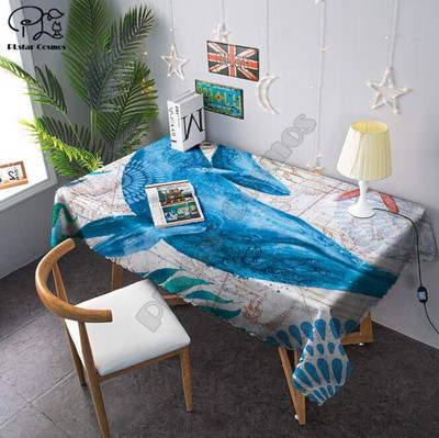 Morska kornjača, morski konjić, hobotnica, dupin, stolnjak, 3D tiskani kvadratni/pravokutni navlaka za stol otporna na prašinu, zabava, kućni dekor, TV presvlake