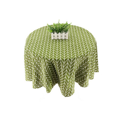 150 cm Staltiesė Medvilninė lininė apvali staltiesė Valgomojo stalo viršelis Nordic Printed Home Decor Baltas Žalias Apvalkalas nuo dulkių virtuvei