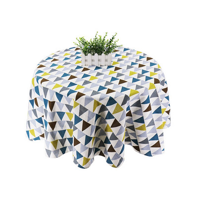 150 cm Staltiesė Medvilninė lininė apvali staltiesė Valgomojo stalo viršelis Nordic Printed Home Decor Baltas Žalias Apvalkalas nuo dulkių virtuvei