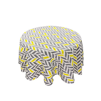 150 cm Staltiesė Medvilninė lininė apvali staltiesė Valgomojo stalo viršelis Nordic Printed Home Decor Baltas Žalias Apvalkalas nuo dulkių virtuvei