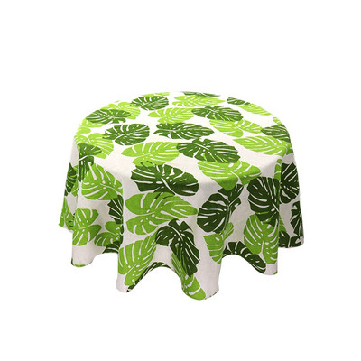 150 cm Staltiesė Medvilninė lininė apvali staltiesė Valgomojo stalo viršelis Nordic Printed Home Decor Baltas Žalias Apvalkalas nuo dulkių virtuvei