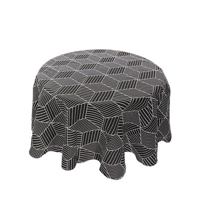 150 cm Staltiesė Medvilninė lininė apvali staltiesė Valgomojo stalo viršelis Nordic Printed Home Decor Baltas Žalias Apvalkalas nuo dulkių virtuvei