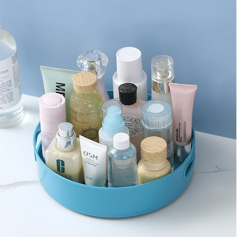 Virtuvės laikymo konteineris 360 laipsnių besisukantis padėklas Prieskonių padėklas užkandžiams vaisiams maisto padėklas Neslystantis vonios kambarys, sausas padėklas virtuvės saugykla