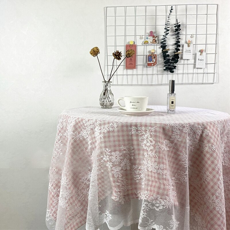 Τραπεζομάντιλο δαντέλας Ρετρό Διχτυωτό Τραπεζομάντιλο Λευκό Ορθογώνιο Κάλυμμα Τραπεζιού Διακόσμηση Γάμου Ύφασμα για πικνίκ Πανί φόντου