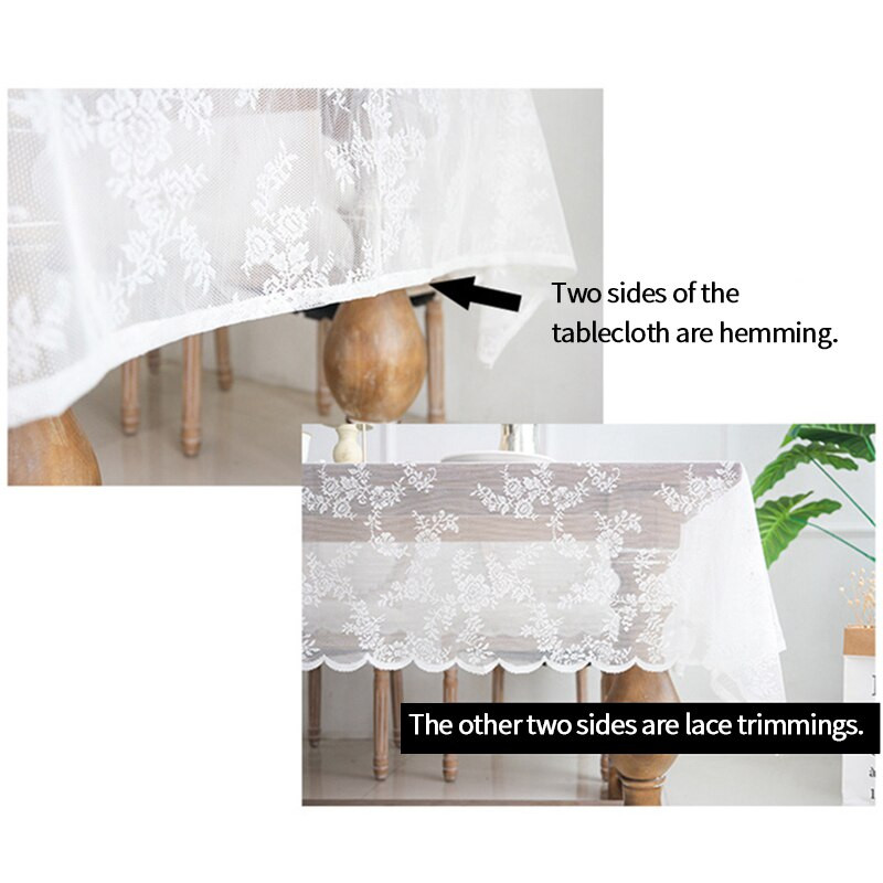 Τραπεζομάντιλο δαντέλας Ρετρό Διχτυωτό Τραπεζομάντιλο Λευκό Ορθογώνιο Κάλυμμα Τραπεζιού Διακόσμηση Γάμου Ύφασμα για πικνίκ Πανί φόντου