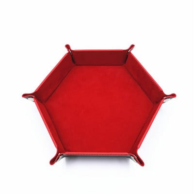 Skladací šesťuholníkový zásobník na kocky z PU kože, skladací box na stolové hry, úložný box na drobnosti, domáci úložný box 17,5 cm