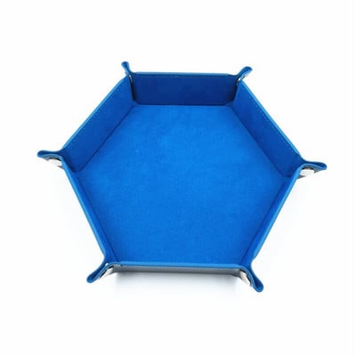 Skladací šesťuholníkový zásobník na kocky z PU kože, skladací box na stolové hry, úložný box na drobnosti, domáci úložný box 17,5 cm
