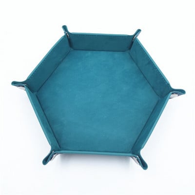 Skladací šesťuholníkový zásobník na kocky z PU kože, skladací box na stolové hry, úložný box na drobnosti, domáci úložný box 17,5 cm