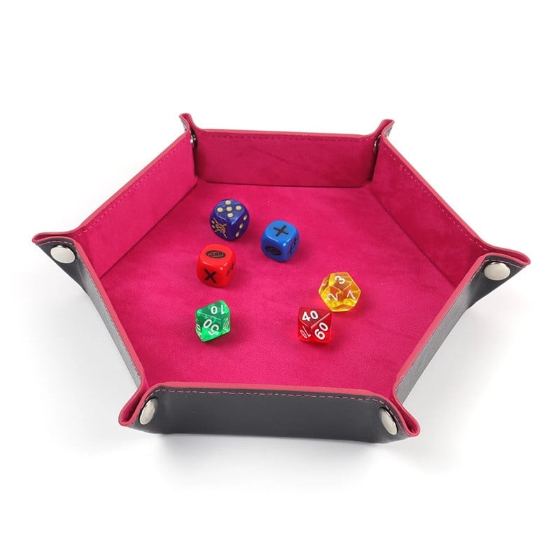 Skladací šesťuholníkový zásobník na kocky z PU kože, skladací box na stolové hry, úložný box na drobnosti, domáci úložný box 17,5 cm