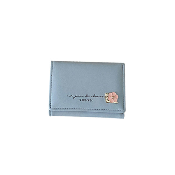 Portofel de dama in doua culori cu floare metalica