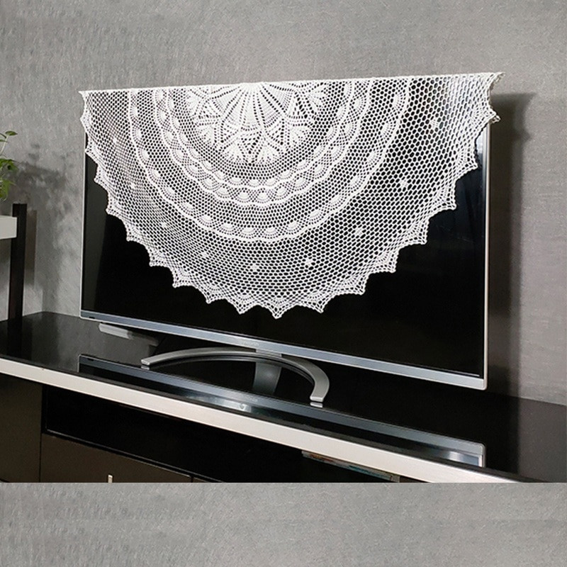 Medvilninė nerta staltiesė Rankų darbo Shabby Chic Įvairių dydžių Vintažiniai nerti padėkliukai Nėriniai staltiesė televizoriaus dangtelis