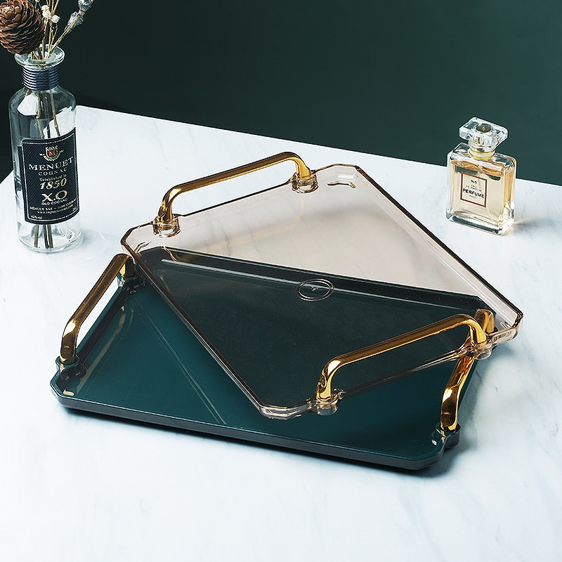 Stačiakampis plastikinis serviravimo padėklas Išskirtinis Šiaurės šalių kūrybingas daugiafunkcis virtuvės dėklas Namų virtuvės vaisių desertų padėklas