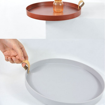 1 τεμαχίου απλός μονόχρωμος στρογγυλός δίσκος αποθήκευσης Φορητό τραπέζι κρεβατοκάμαρας Διακοσμητικά καλλυντικά Κοσμήματα Διάφορα Οργάνωση προβολής