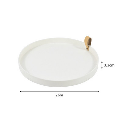 1 komad Jednostavna jednobojna okrugla ladica za pohranu Prijenosni stolić za spavaću sobu Dekorativna kozmetika Organizator za izlaganje sitnica